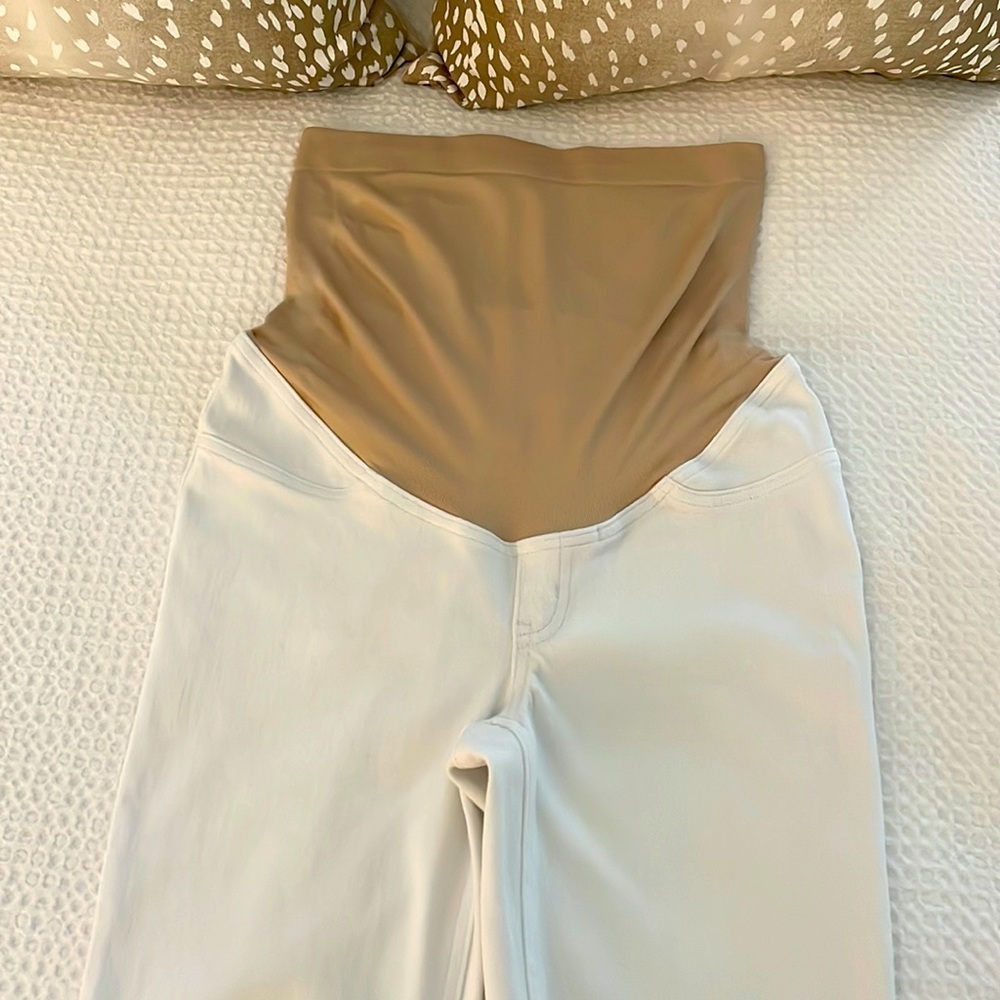 Spanx Maternity white denim; size M; ankle length